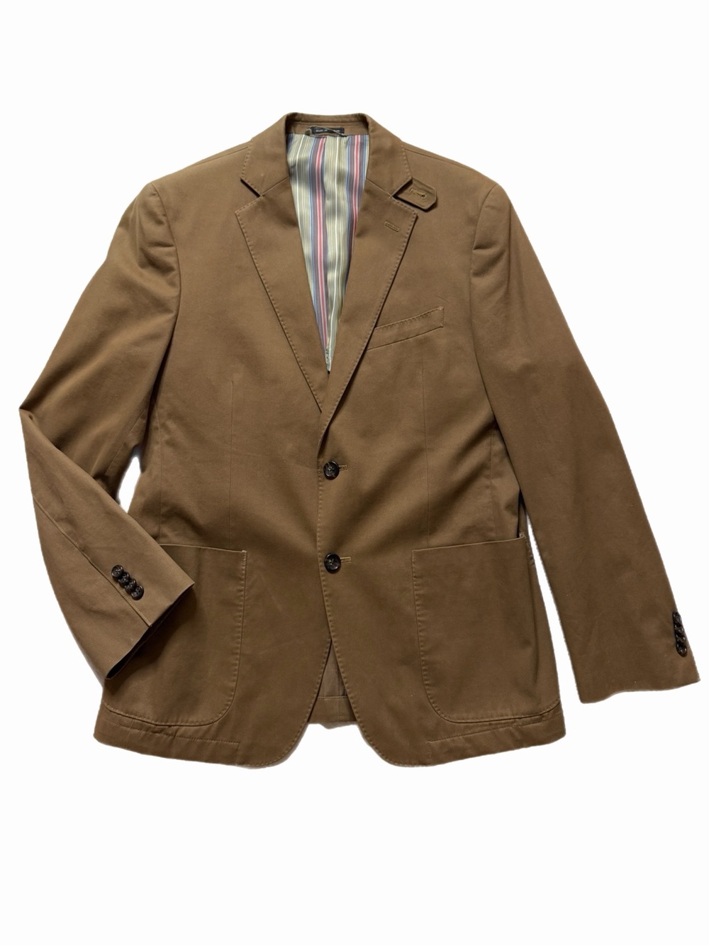Flynt Blazer Sport Coat Mens Size 40R Caramel Brown Bueller Cotton Wool Blend